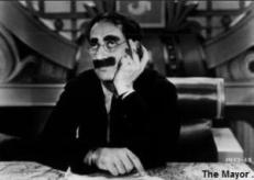groucho at desk